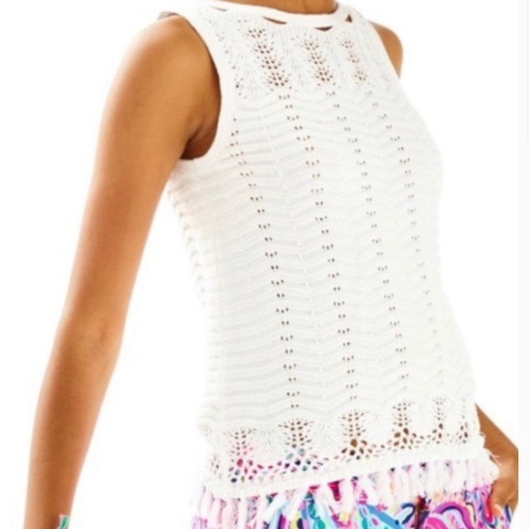 Lilly Pulitzer Tops - Lilly Pulitzer Brooklin Sweater Tank, Resort White, size Small